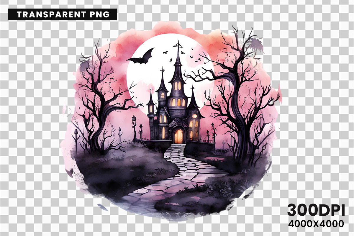 Halloween Haunted House PNG Bundle, a Seasonal Illustration by Creative Arslan (Photo 9 of 9)