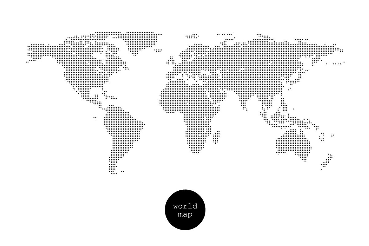 Set of vector dotted globes + Bonus, a Work Illustration by Greeek (Photo 3 of 3)