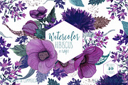 Twilight Tropical Watercolor Floral, an Illustration by ClipartBrat Graphics (Thumbnail 1 of 5)