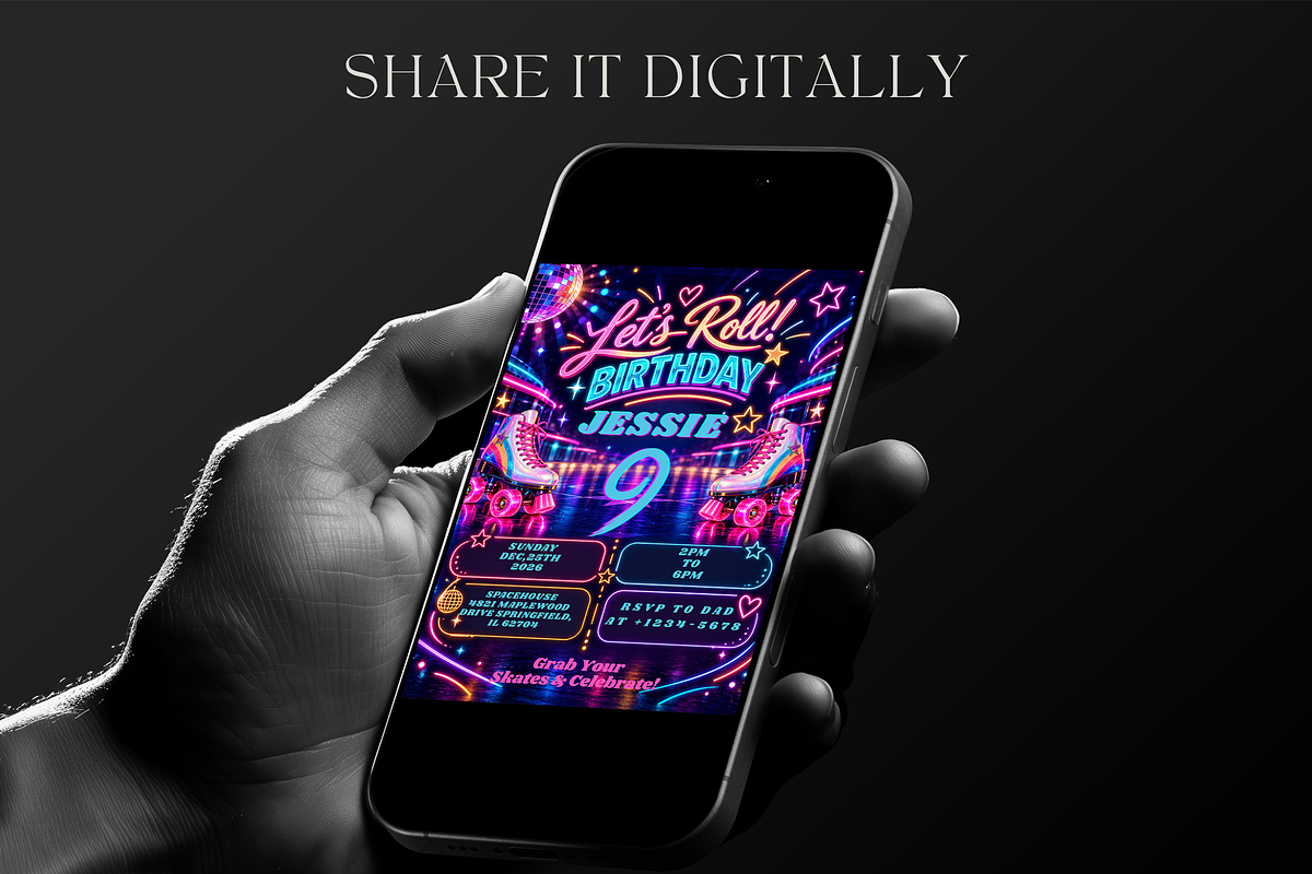 Roller Skating Birthday Invitation, an Invitation Template by InvitingStorys (Photo 5 of 11)