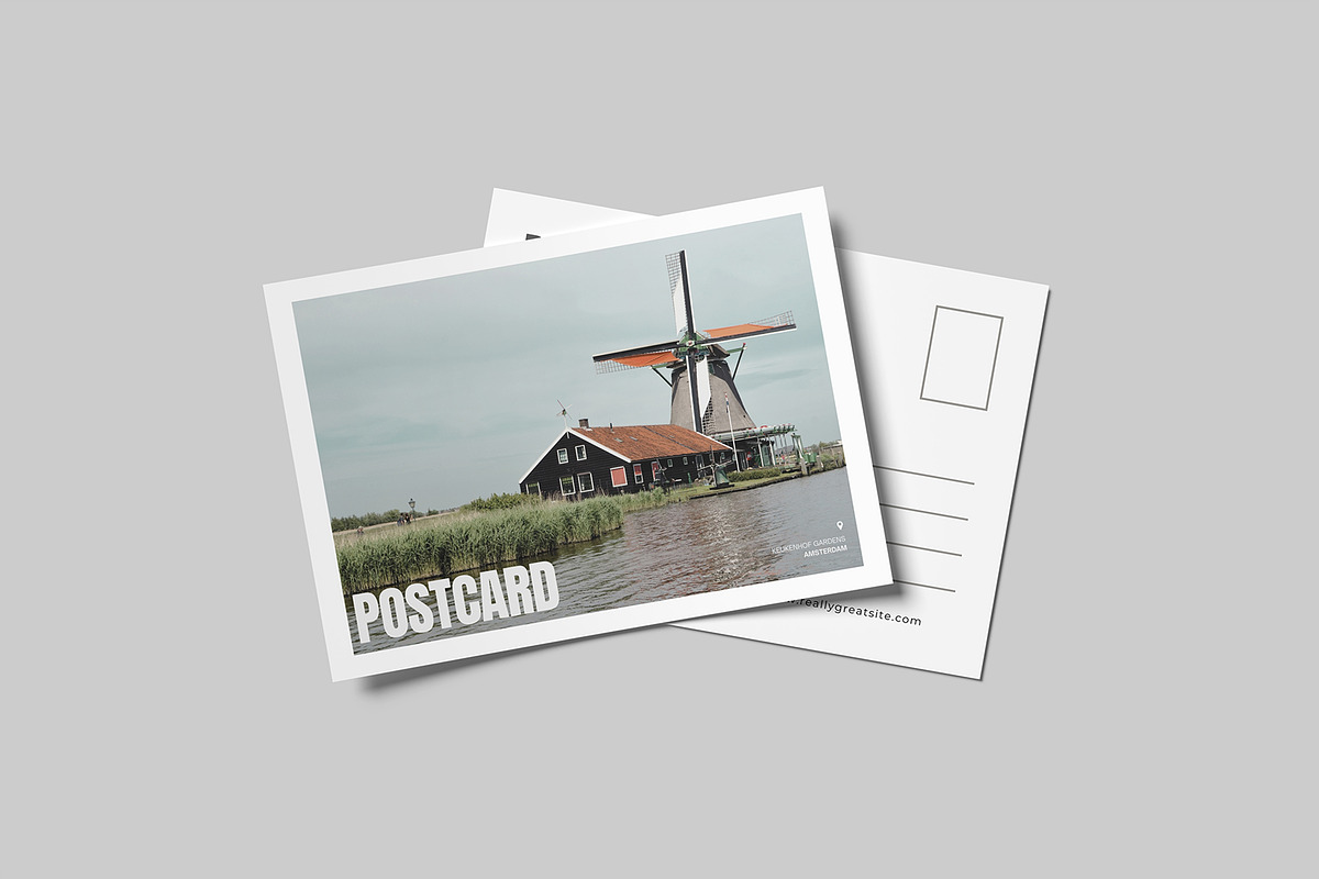 Postcard Mockup - Greeting Card, a Card Template by graphictime (Photo 7 of 14)