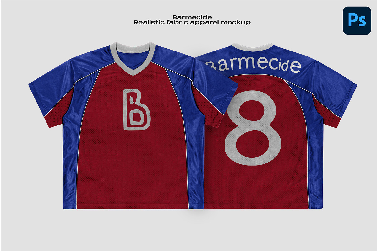 jersey mockup, a Shirt Mockup by Barmecide Mockup Studio (Photo 1 of 3)