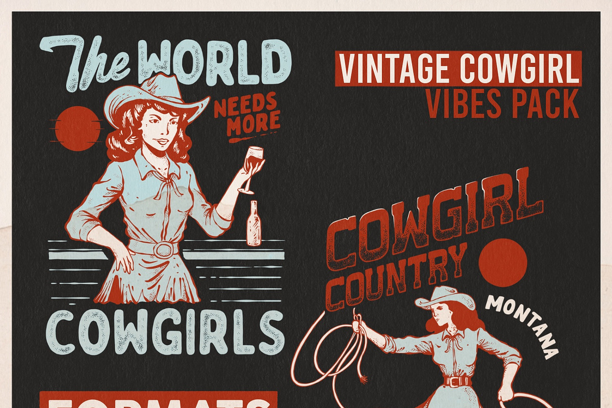 Vintage cowgirl vibes pack, a Person Illustration by Bromz Studio (Photo 5 of 5)
