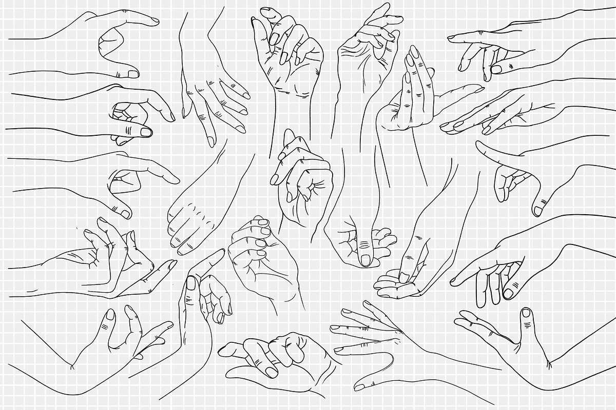 Procreate Hands Stamps Brushes, a Brush Add-On by Revabrush (Photo 3 of 8)