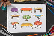 Set of wooden tables sticker design, a Graphic by Allmostudio (Thumbnail 2 of 5)