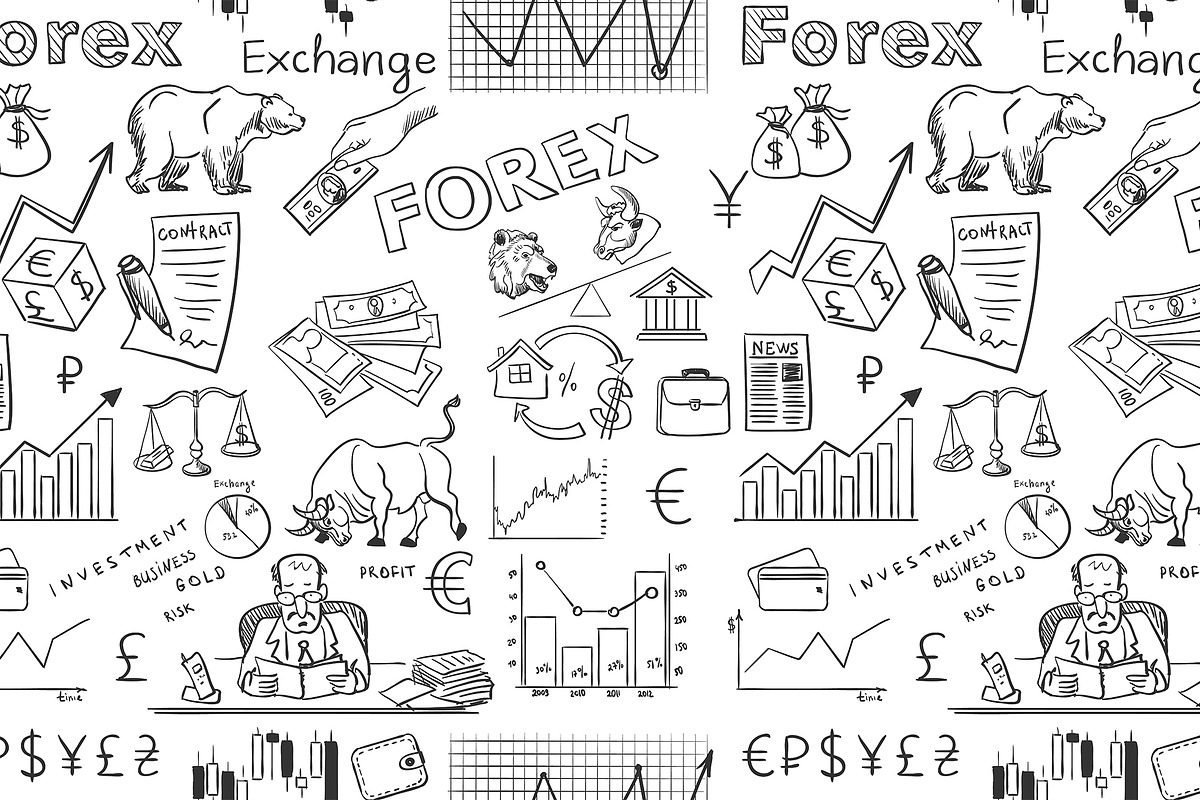 finance forex hand drawing pattern, a Graphic by Netkoff