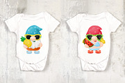 Watercolor Gnomes Summer Beach Clipa, an Illustration by Noey smiley (Thumbnail 7 of 8)