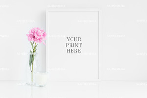 Print mockup 12x16 30x40 3:4 peony, a Print Template by Grace White