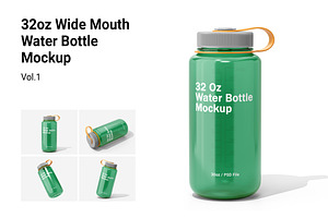 Wide Mouth Water Bottle Mockup Vol.1