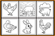 Comfy Farm Bold & Easy Coloring Book, a Pattern Graphic by protabsorkar11 (Thumbnail 3 of 5)