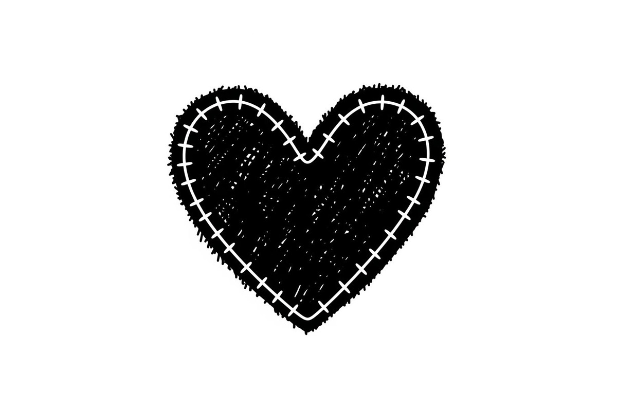 Stitched Heart Silhouette Vector Bun, an Illustration by Designs_River (Photo 19 of 41)