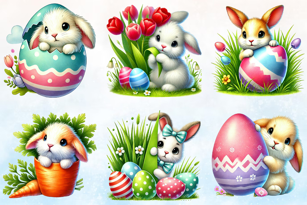 Easter Day Peeking Bunny Sublimation, a Seasonal Illustration by Rose Art (Photo 4 of 4)