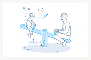 Seesaw Joy Father and Child Playing, a Graphic by PixelBender (Thumbnail 1 of 5)