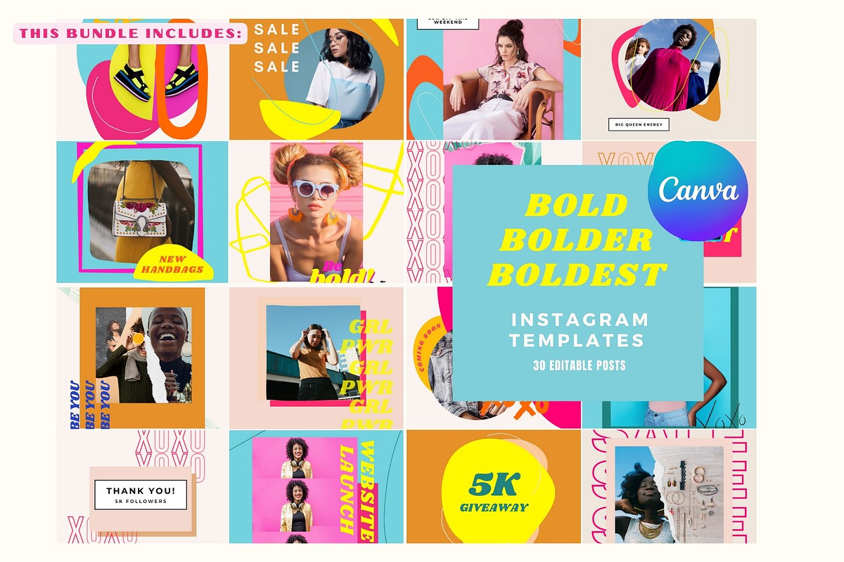 Boldest Instagram Templates CANVA, a Social Media Template by Hell Yeah ...