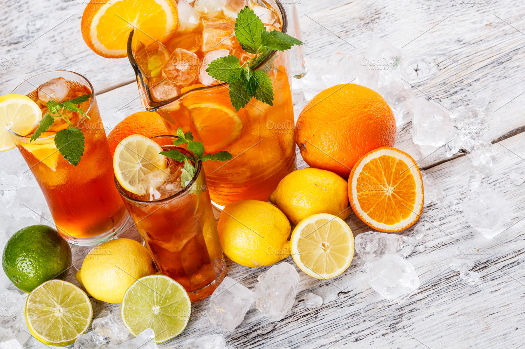 Refreshing ice tea stock photo containing summer and background