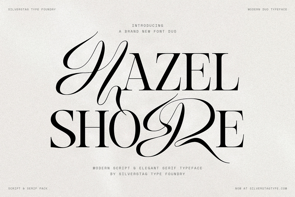Hazel Shore - Serif & Script Duo, a Serif Font by SilverStag Type Foundry (Photo 1 of 30)