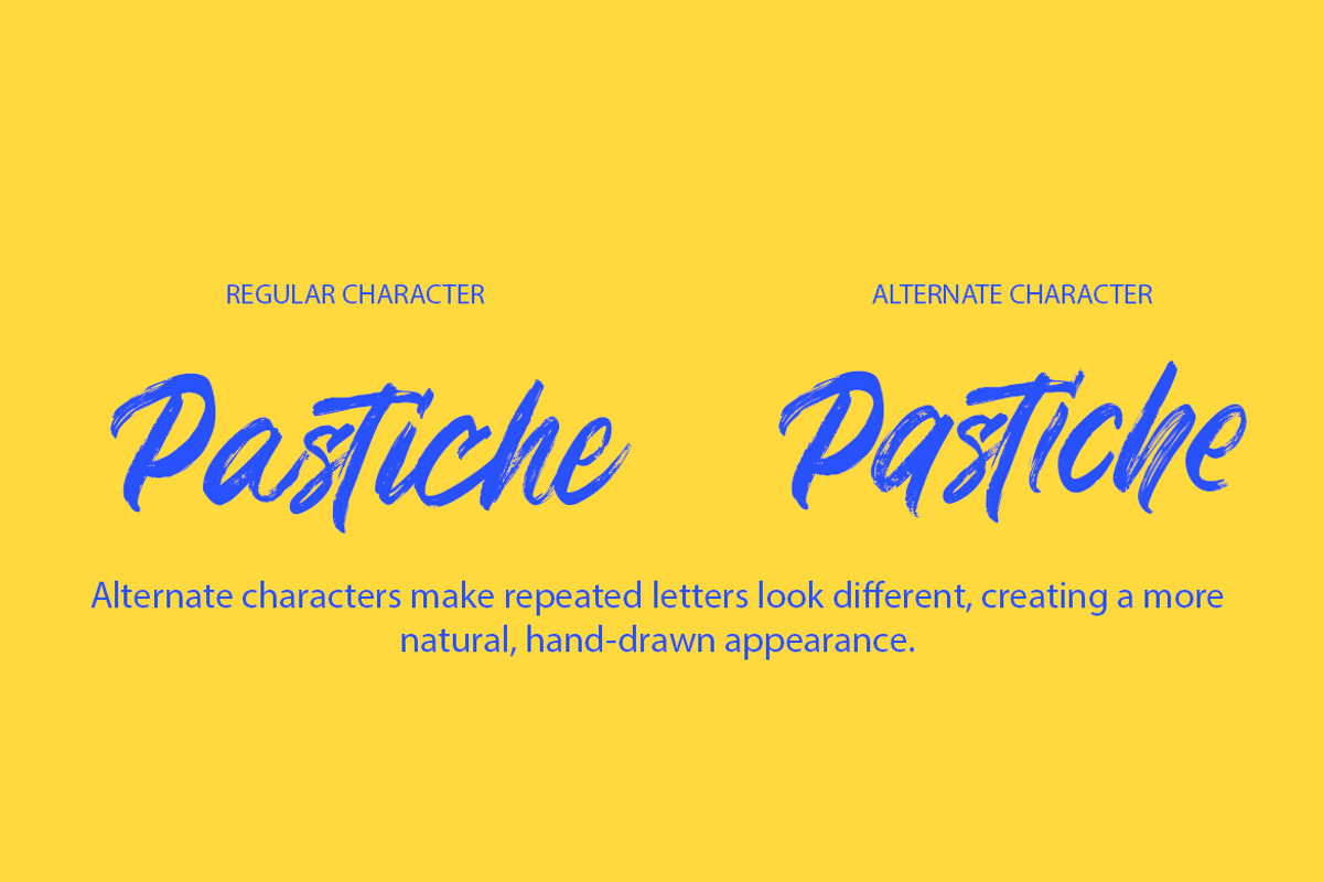 Pastiche – Handwritten Brush Font, a Handwritten Font by MERCI STUDIO (Photo 6 of 8)
