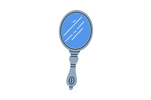 Mirror with Glass and Handle as, an Illustration by TopVectors