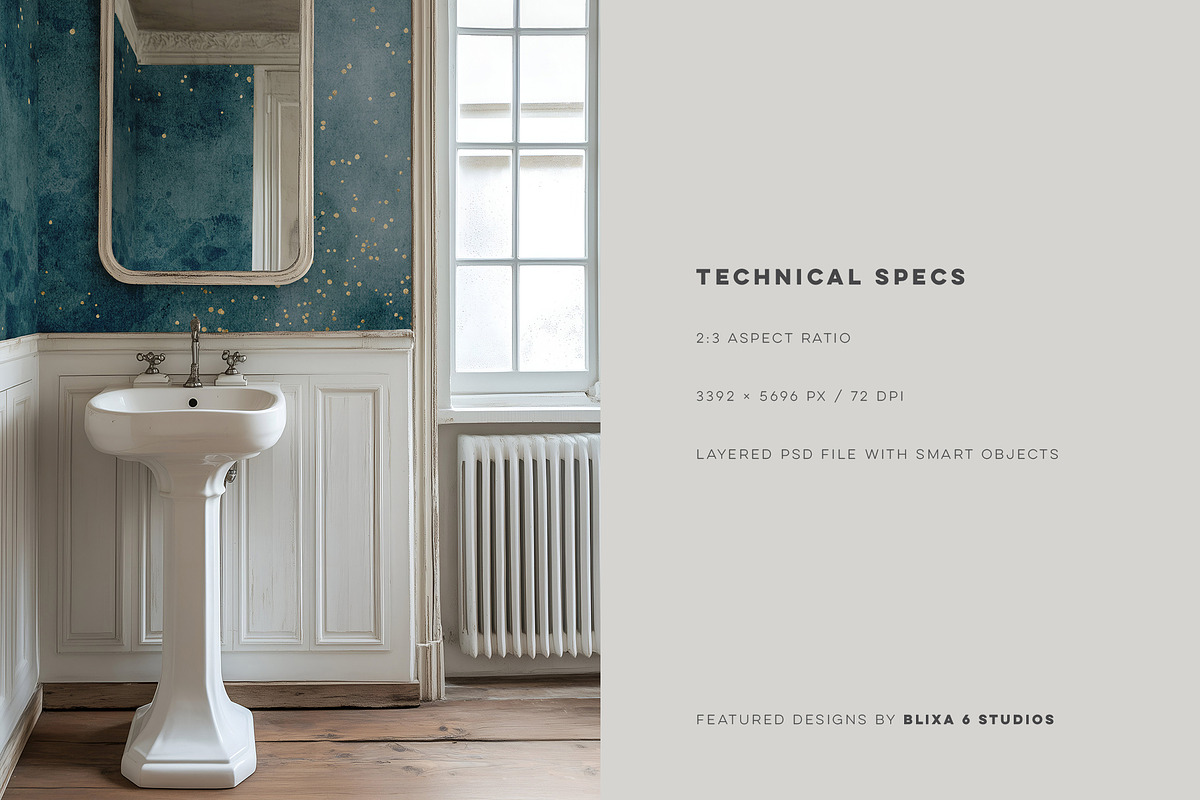 Shabby Chic French Bathroom Mockup, a Household Mockup by Blixa 6 Studios (Photo 8 of 9)