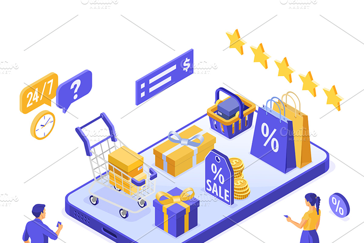 Online Internet Shopping Delivery, a Person Illustration by TAlex (Photo 2 of 6)