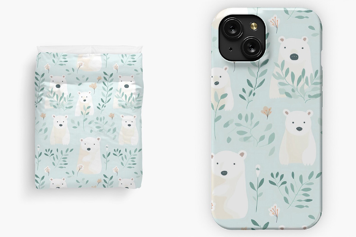 Cute polar bears, a Pattern Graphic by AlexandraTret (Photo 3 of 3)