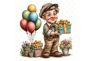 Man's Birthday Clipart JPG, a Person Illustration by Memories By Lea (Thumbnail 5 of 20)