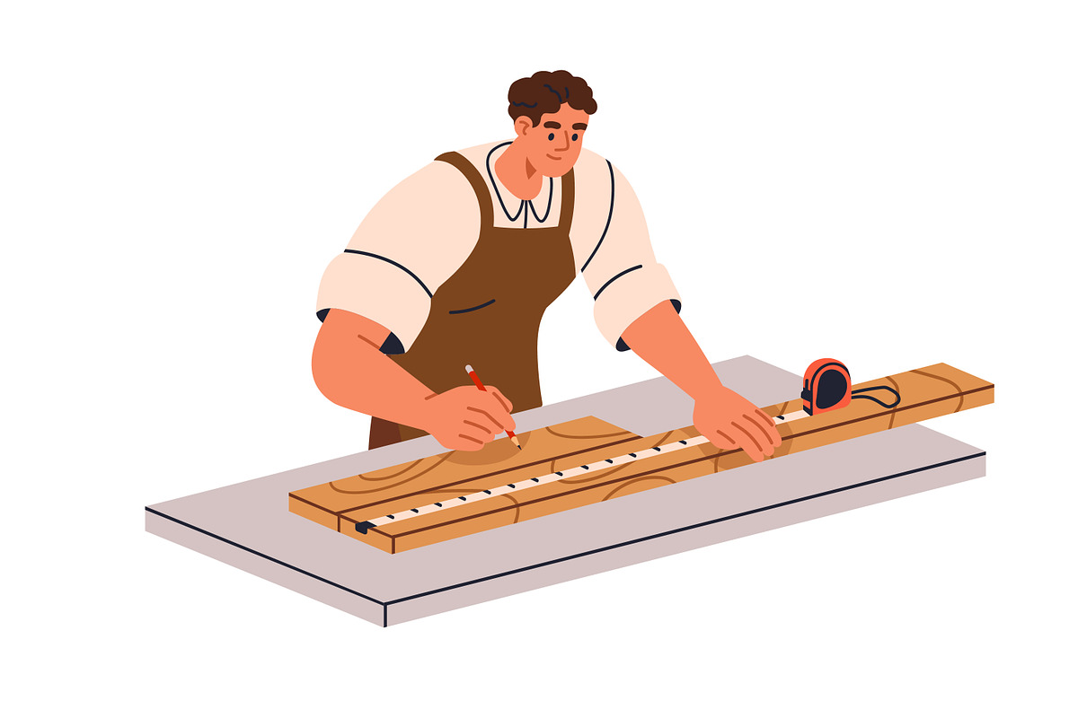 Workers, carpenters do woodwork set, a Work Illustration by Good Studio (Photo 6 of 11)