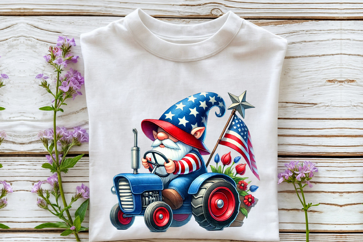 4th Of July gnomes Tractor Clipart, an Illustration by Rose Art (Photo 6 of 6)
