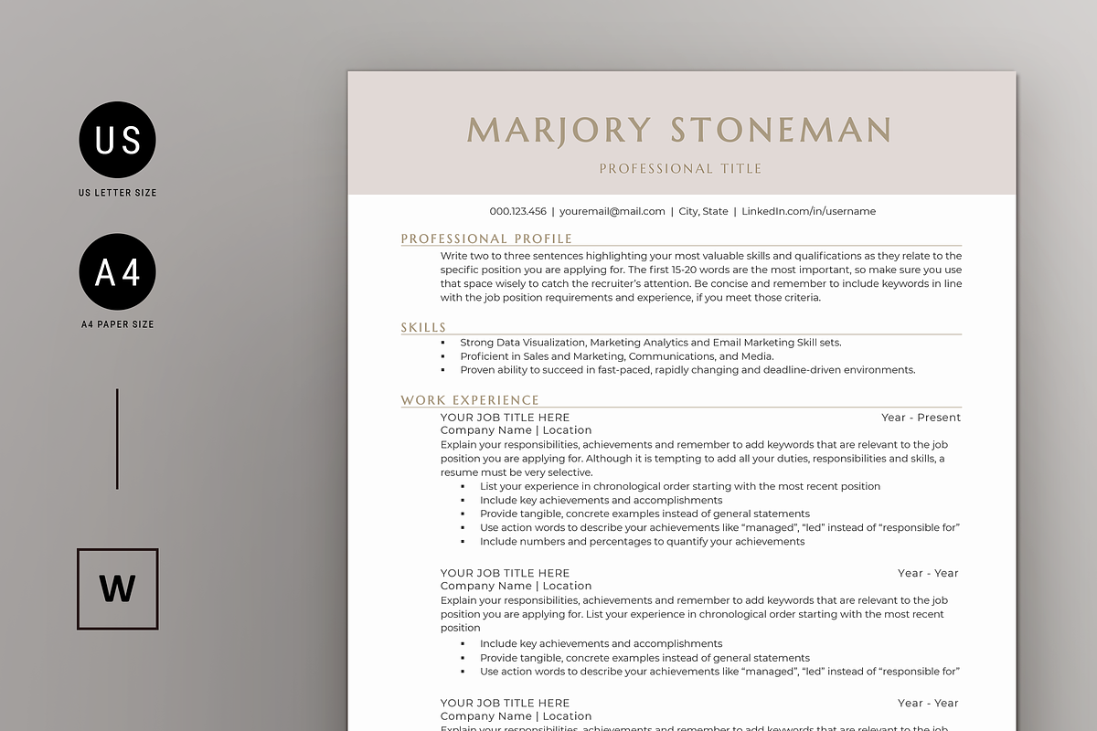 ATS Resume & Cover Letter Word, a Resume Template by Resume Bureau (Photo 1 of 5)
