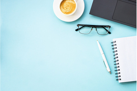 Office table desk with laptop, a Business Photo by Nadia-nb