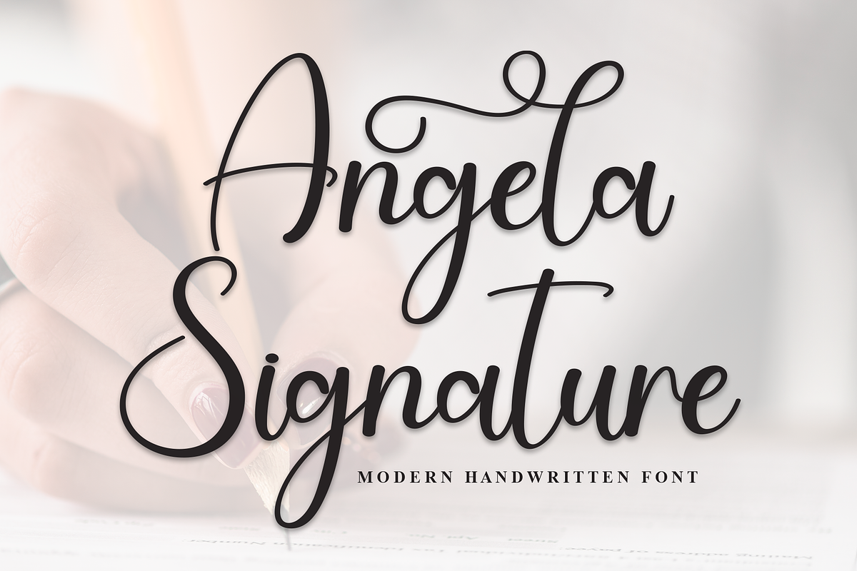 Angela Signature | Script Font, a Handwritten Font by Scratchones (Photo 1 of 9)