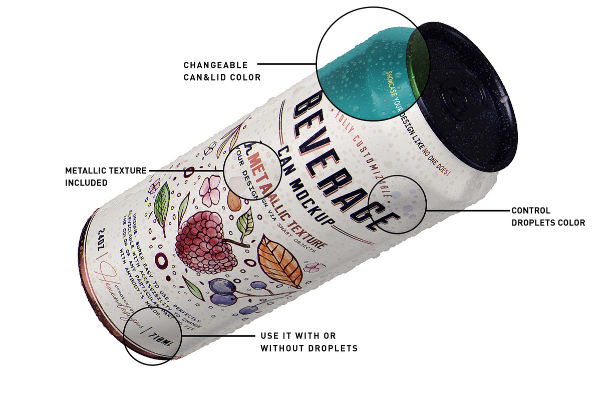 24oz-710ml Can Mockup, an Advertising Mockup by HexenDesigns (Photo 3 of 11)