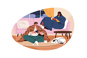 People freezing at home set, a Person Illustration by PaperTrident (Thumbnail 7 of 7)