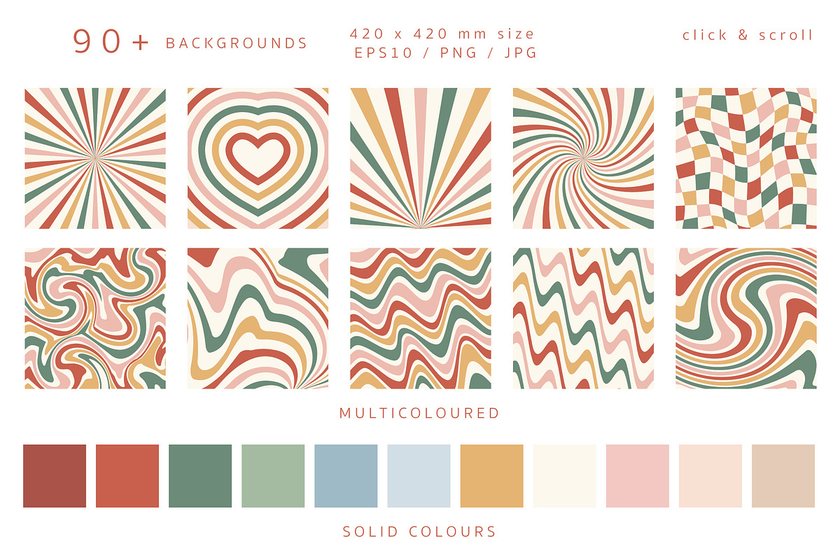 Retro Groovy Christmas collection, a Pattern Graphic by @olga.angelloz (Photo 7 of 12)