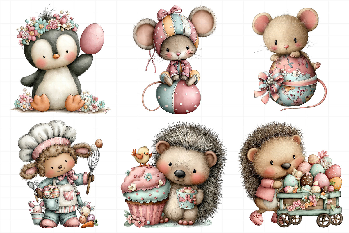 Whimsical Easter Animals Clipart, an Illustration by Daily.Designs (Photo 3 of 8)