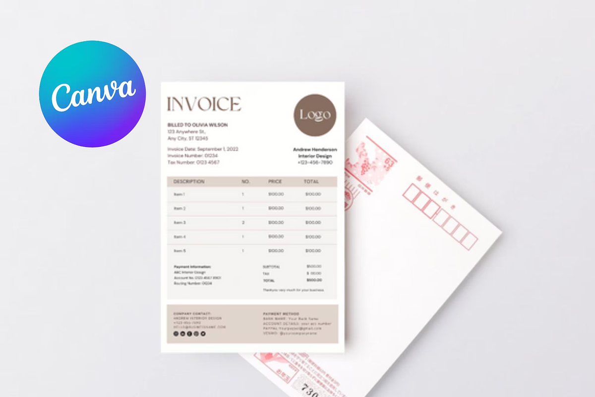 Invoice Template Printable Invoice, a Stationery Template by Climbwithelevator (Photo 3 of 9)