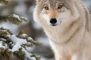 Wolf in snowy landscape, an Animal Photo by AlyaAnd