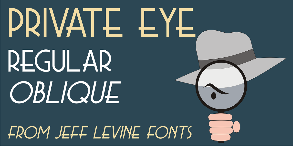 Private Eye JNL, a Font by Jeff Levine Fonts