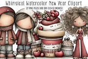 Watercolor New Year Clipart, an Illustration by SinaCreation (Thumbnail 1 of 8)