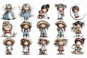 Whimsical Dolls Clipart Bundle, an Illustration by DreamPrint404 (Thumbnail 2 of 7)