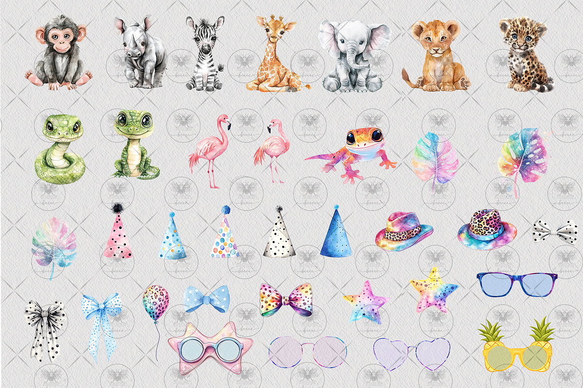 Safari Baby Animals Clipart, an Illustration by BigCakeBee (Photo 3 of 4)