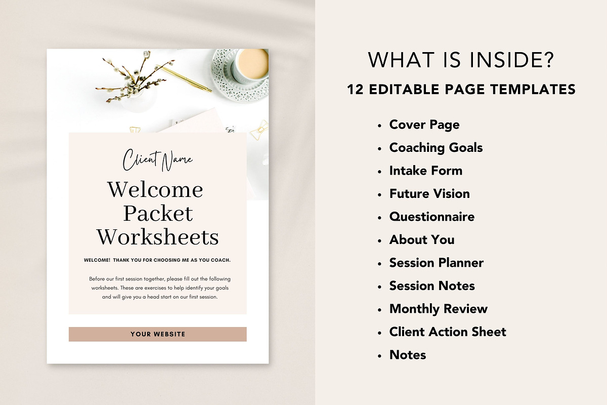 Coaching Client Intake Sheets Canva, a Brochure Template by DeeBeeDesign (Photo 3 of 10)