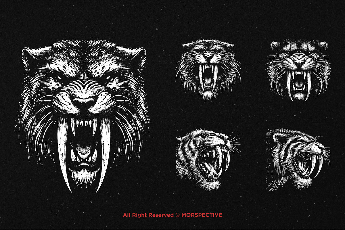 10 Bundle Dark Art Sabertooth, an Illustration by Morspective (Photo 5 of 7)