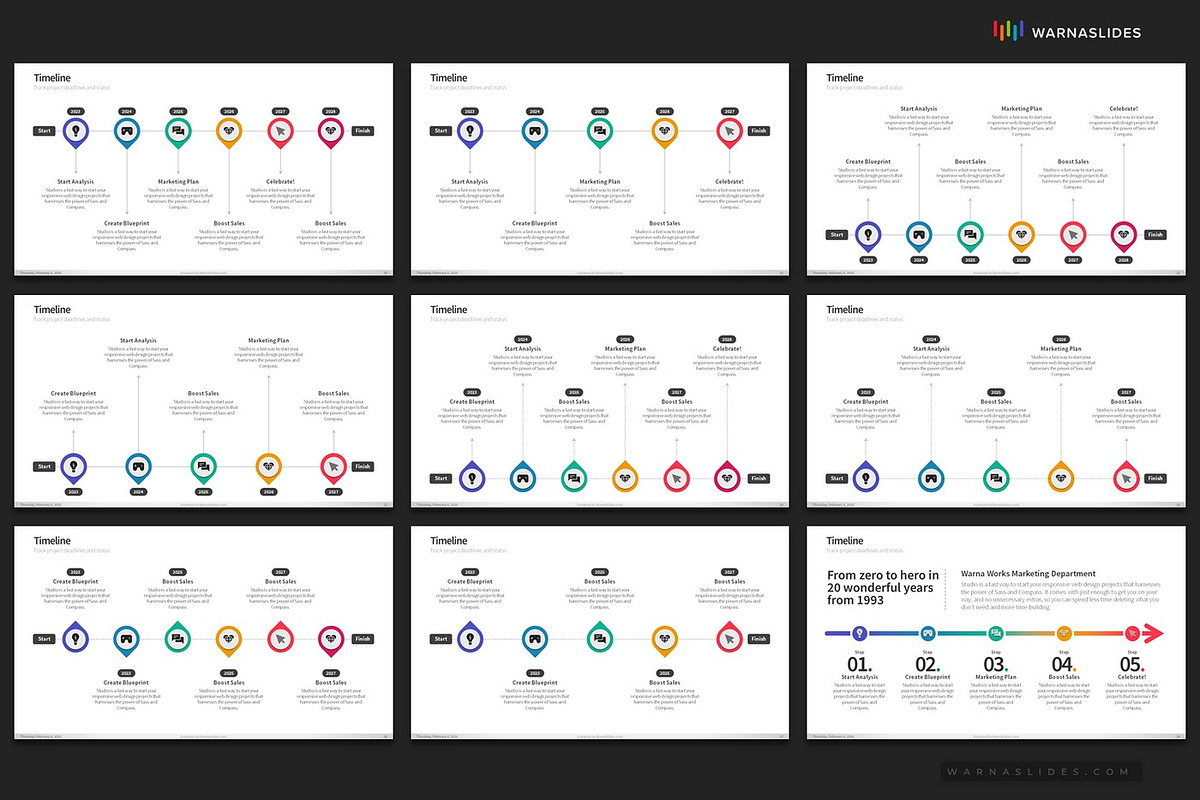 Timeline PowerPoint Templates, a Presentation Template by Warna Works (Photo 6 of 24)
