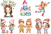 Cute Holiday Girls Funny Christmas, an Illustration by CraftArtStudio (Thumbnail 2 of 6)