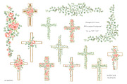 Watercolor Flowers & Greenery Cross, a Decorative Illustration by MayaNavits (Thumbnail 3 of 8)