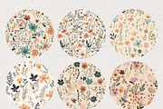 Cream Ditsy Flower Patterns Floral, a Pattern Graphic by Natural Planners (Thumbnail 2 of 3)