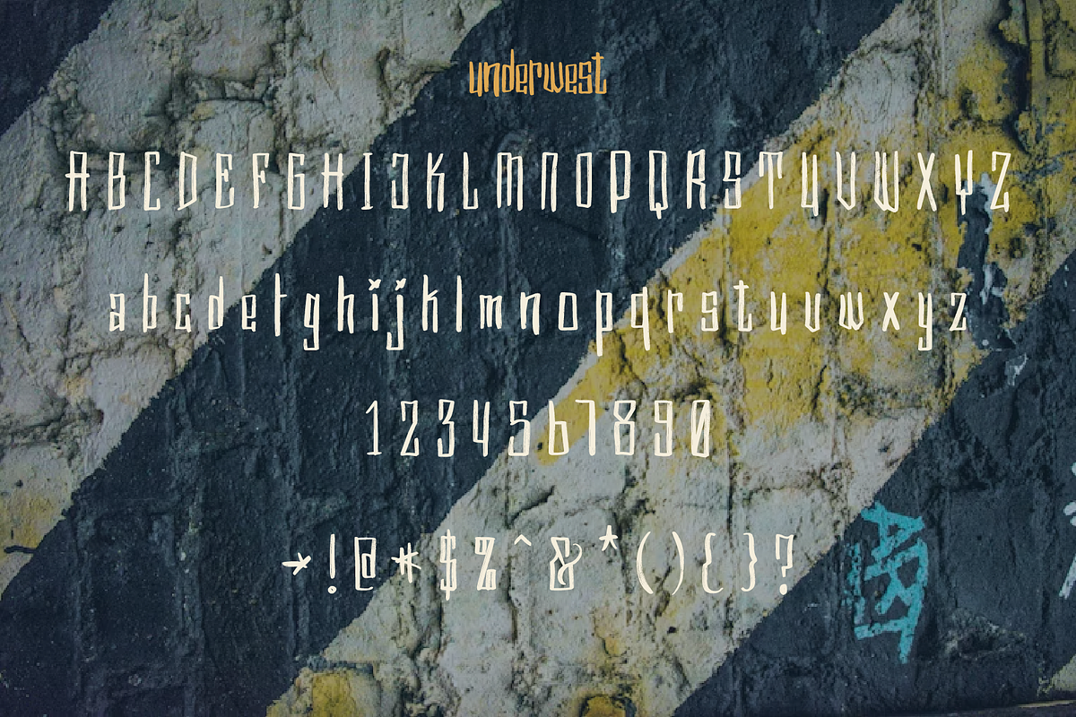 Underwest – Urban Display Font, a Sans Serif Font by K gold studio (Photo 2 of 6)