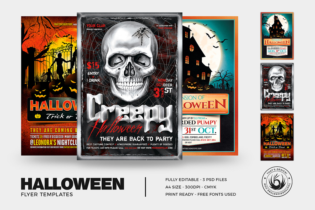 Halloween Flyer Bundle V7, a Flyer Template by ThatsDesignArt (Photo 2 of 7)