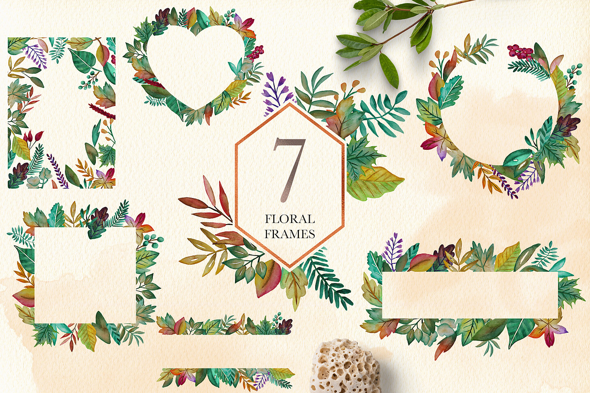 Autumn Leaves Watercolor Clipart, an Illustration by Oh Darling Graphics (Photo 3 of 9)